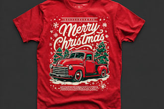 create t shirt and ugly christmas sweater design