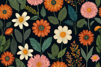 paint botanical illustration of plants, fruits