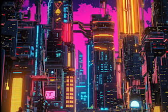design an futuristic cyberpunk city for you