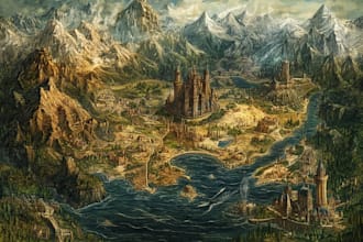 create a high quality fantasy map
