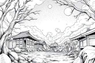 draw black and white manga illustration