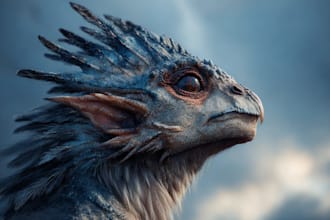 make a fantasy monster concept art