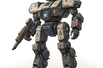 draw custom mecha robot