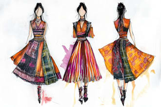 draw fashion illustration, design collections and sketches