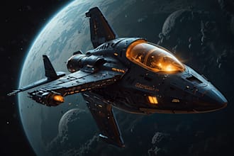 create a sci fi spaceship design