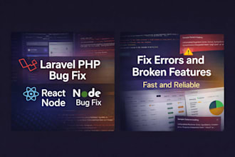 fix bugs in your laravel PHP or react node web application