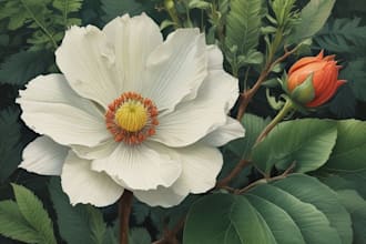 draw botanical illustration of flower illustration