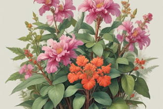 draw botanical illustration of flower illustration