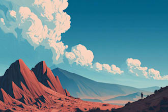 illustrate beautiful flat landscape illustration art