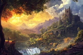 do fantasy landscapes and scenery art