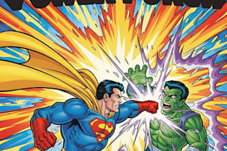 draw comic book cover art and manga for you