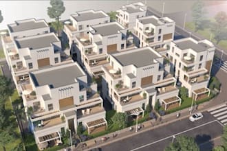 develop mixed use building,real estate exterior preconstruction,3dsmax rendering