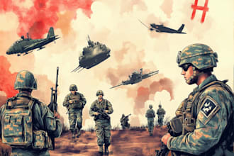 draw military themed illustrations