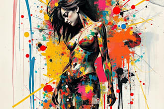 design abstract digital collage art, photo collage