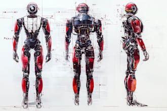 draw or design mechs robots concepts