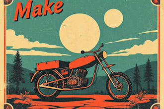 make vintage retro poster illustration