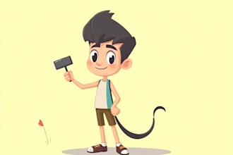 create flat vector illustration or cartoon character