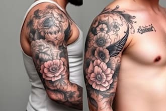 create a tattoo design of tattoo sleeve