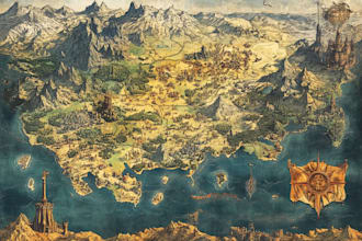 do fantasy map design vector map illustration city map