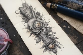design a tattoo in black and white or in color