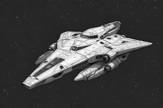 draw spaceship concept art or design a starship or scifi vehicle