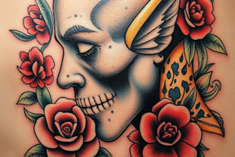 create unique realism tattoo design with my style