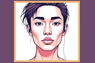 make scribble art, abstract line portrait