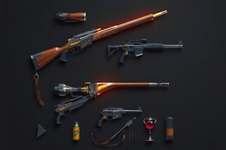 design creative concept art of weapons and items