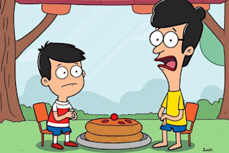 draw you in bob burgers cartoon style