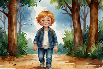 paint watercolor children book illustrations for you