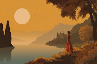 make art deco, vintage, retro, modern travel poster