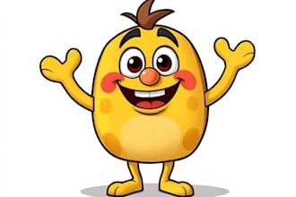 create flat funny cartoon character mascot
