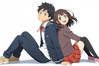 draw anime couple in anime my style