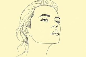 make scribble art, abstract line portrait