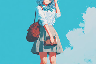 draw anime character design reference sheet