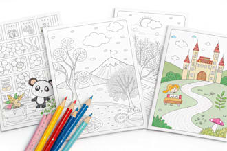 make unlimited coloring book pages and activities pages