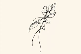create minimalist tattoo, monoline, line art illustration