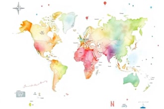 create a custom wedding map watercolor style