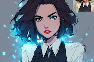 draw anime art commissions portrait for you