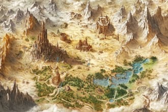 do fantasy map illustration