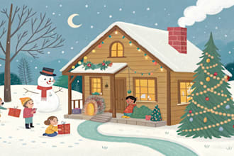 illustrate children book illustration, christian story book and christmas book