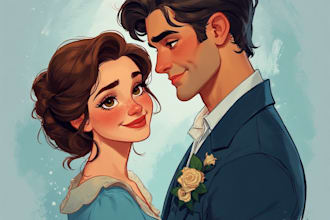 design a personalized couple portrait, perfect for gifts