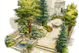 do landscape design, garden design, backyard, pool and terrace