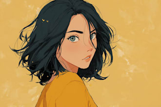 draw an anime character illustration for commercial use