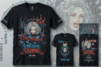create an amazing t shirt design for your bussines