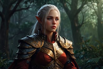 design an amazing fantasy character art