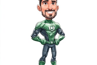 do superhero cartoon caricature for gifts and avatars