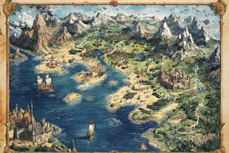 draw a professional top down fantasy map for you
