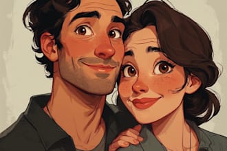 draw couple portrait illustration