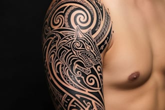 design a polynesian maori tribal tattoo